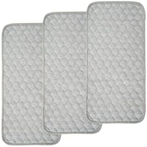 BlueSnail Quilted Thicker Waterproof Changing Pad Liners 3 Count(Gray 13” x 27”)