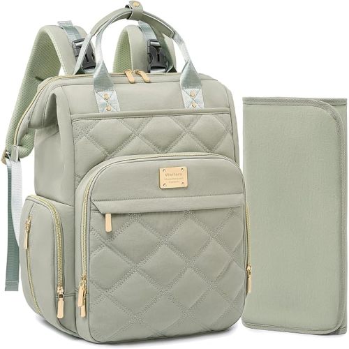 Diaper Bag Backpack Large Baby Diaper Bag with Changing Pad Green