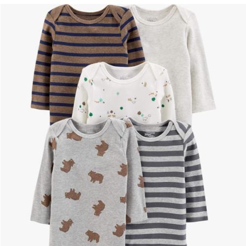 Simple Joys by Carter's Baby Boys Long-Sleeve Bodysuit Pack of 5Bodysuit