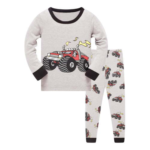 CUZIBR Toddler Kids Boys Pajamas Cars Kids 2 Piece Pj's Long Sleeve Sleepwear Clothes Sets Outfits Cute Dailywear For Child