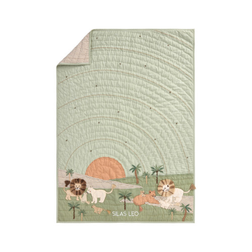 Lion Family Organic Baby Quilt | Pottery Barn Kids