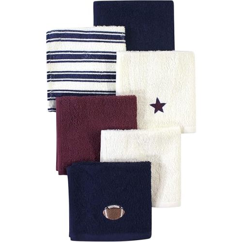 Hudson Baby Unisex Baby Super Soft Cotton Washcloths, Football, One Size