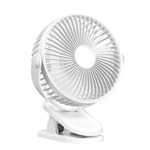 Greheywos Clip on Fan, 6.5-in Battery Operated Portable Fan, Ultra Quiet Personal Desk Fan with Strong Clamp for Golf Cart,Office Desk, Treadmill, Camping, Bedroom