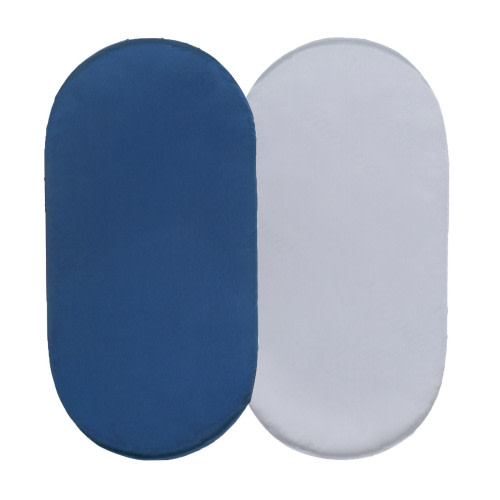 Fimkaul Baby Care 2PCS Mose Basket Sheet Bassinet Sheet Cradle Sheet Pram Bassinet Pads Changing Basket Satin Fitted Sheet Set Dark blue