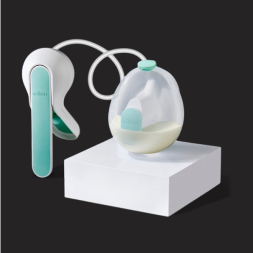 Willow Wave - Wearable Manual Breast Pump - Fits Fully in Bra - Ergonomic Handle - 24mm Soft Silicone Flange - Wearable Breastfeeding Pump - Hospital Grade Suction - Postpartum Essentials - Holds 5oz