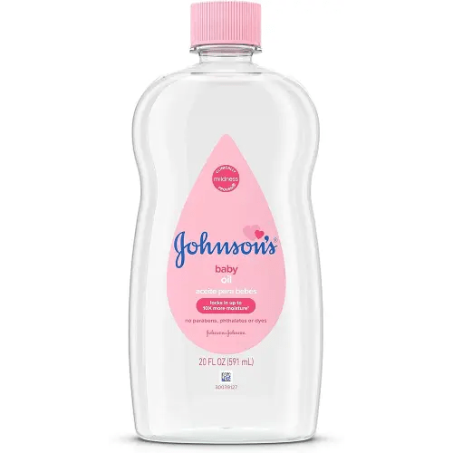 Johnson's Baby Oil, Pure Mineral Oil to help Prevent Moisture Loss for Baby, Kids & Adults, Gentle & Soothing Baby Massage Oil for Dry Skin Relief, Original Scent, Baby Essentials, 20 fl. oz