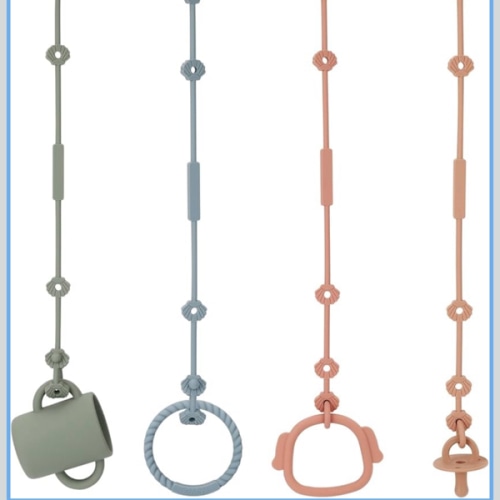 Toy Safety Straps, Socub Silicone Adjustable Baby Pacifier Teether Straps, 4pcs Toddler Toy Bottle Harness Straps for Strollers, High Chair, Cribs, Bags, BPA Free, Multi Colors