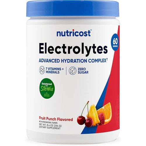 Nutricost Electrolyte Complex Powder (60 Servings, Fruit Punch) - Hydration Supplement Drink Mix with Vitamins and Minerals