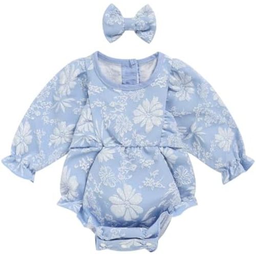 Trajes de otoño para niña recién nacida, ropa de manga larga para bebé, linda burbuja, floral, mono de una pieza