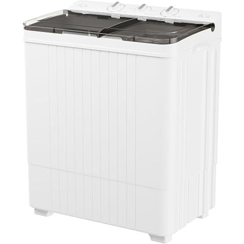 Pataku Portable Washing Machine, 28 Lbs Compact Mini Washer and Dryer Combo,Twin Tub Laundry Washer with Spin Cycle, Soaking Function Ideal for Apartment, Dorms, RVs Camping, Grey