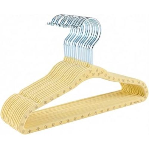 Disney Winnie The Pooh All Over Print Velvet Kids Hangers 15 Pack Non Slip Space Saving Clothes Hanger for Little Kids