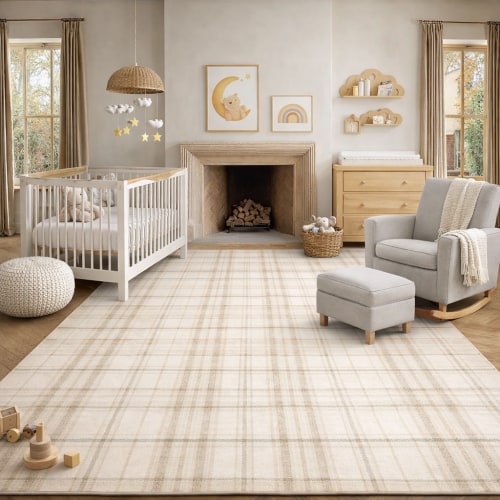 Area Rug for Nursery (Machine Washable Low Pile Soft Non Slip Rug)