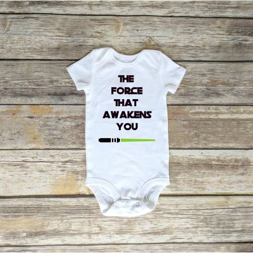 Star Wars Baby Tee, Star wars baby one piece romper, Star Wars Force that Awakes You baby one piece suit, Star Wars baby gift