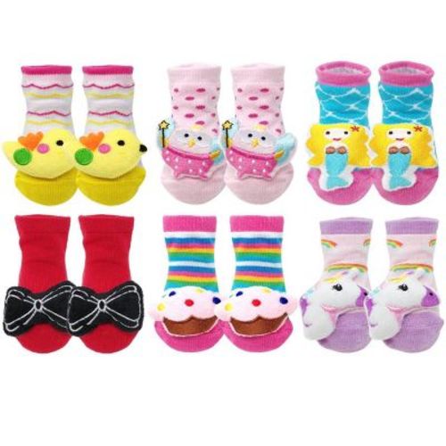 Wrapables Cute 3D Cartoon Anti-Skid Baby Booties Sock Slipper Shoes (Set of 6), Fantasy