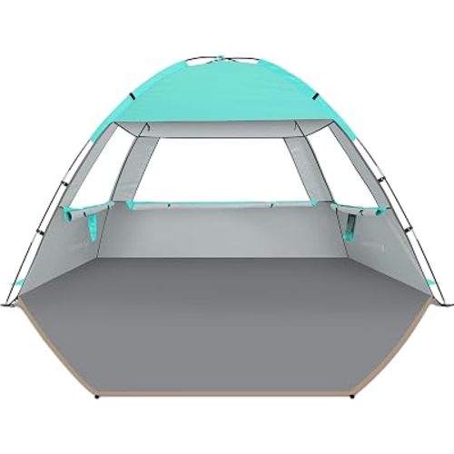 Venustas Beach Tent Sun Shelter for 3/4/6/8 Person, UPF 50+ UV Protection Beach Canopy, Lightweight and Easy Setup Cabana, Portable Shade Tent