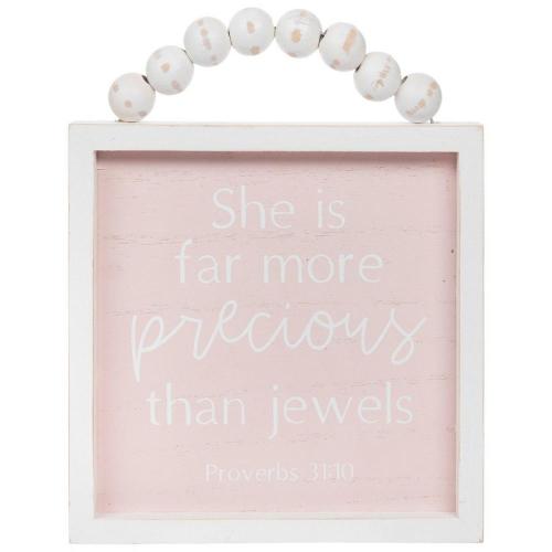 Proverbs 31:10 Beaded Wall Decor