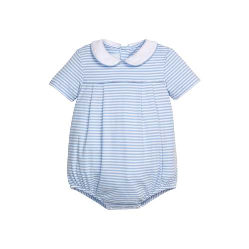 Pleated Peter Pan Bubble - Light Blue Stripe