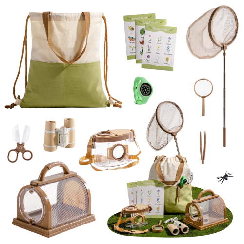 Robud Kids Outdoor Explorer Kit, 12Pcs Bug Catcher Set with Binoculars