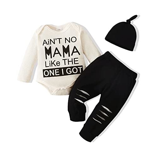 NZRVAWS Baby Boy Clothes Newborn Boy Outfits Infant Letter Print Bodysuit Romper Pants Set Fall Winter Clothes Gifts