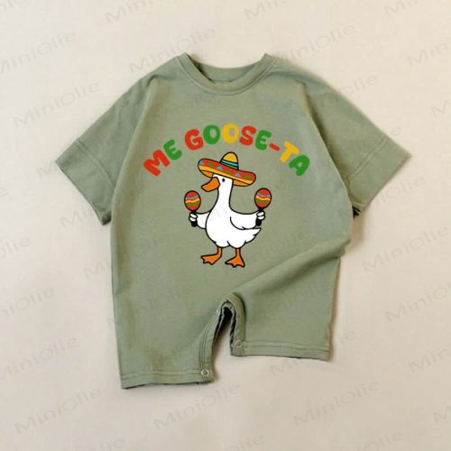 ME GOOSE-TA Baby Green Romper