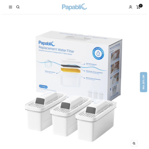 Papablic PurifyClean™ Replacement Water Filter,3 Count