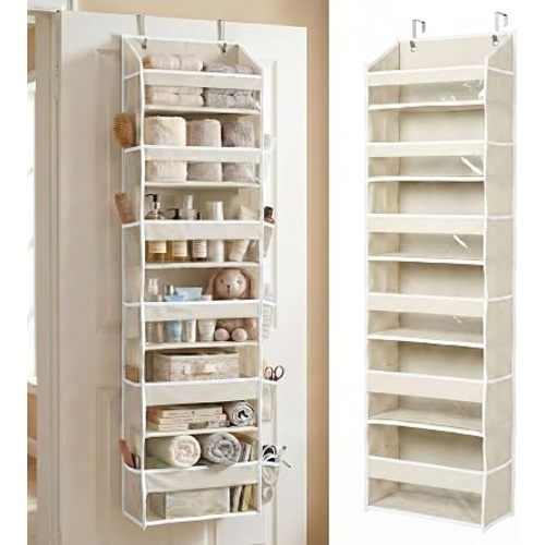 Over the Door Organizer, 6-Tier, 100D Fabric, Ivory 1pc