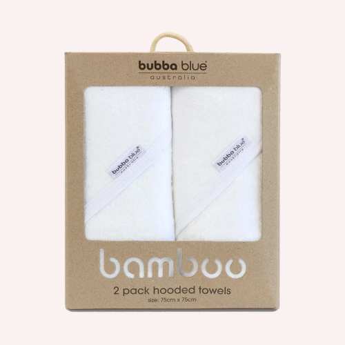 Bamboo Hooded Towel 2 Pack - White
