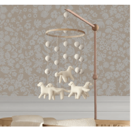 English Cream Retriever Baby Mobile: Custom Colors, Yellow Lab, Felt Puppy Nursery Decor