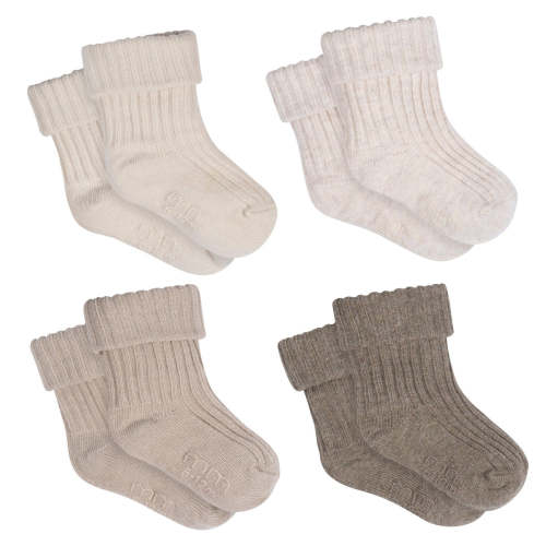 4-Pack Baby Neutral Rolled Cuff Ribbed Socks – Gerber Childrenswear