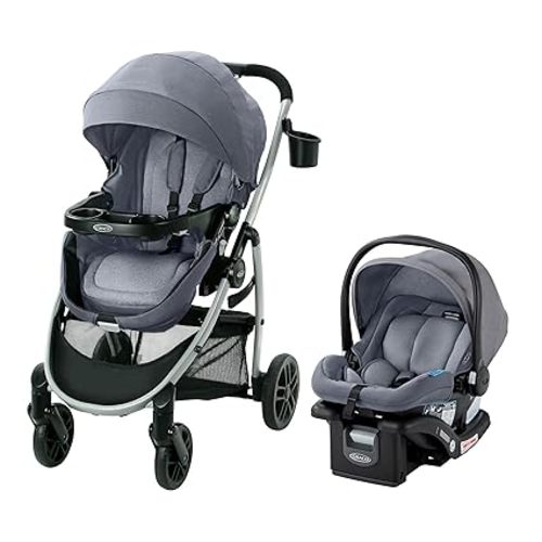 Graco Modes Pramette Travel System, Car Seat and Stroller Combo, Includes SnugRide LX Infant Car Seat and Baby Stroller, 3 Modes: Car Seat Carrier, Pramette, Toddler Stroller, Ellington
