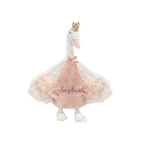 Personalized Lovey, Mon Ami Plush Selene Swan Security Blanket, Newborn Gift