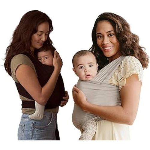 Solly Baby Wrap Carrier Bundle, Newborn to Toddler 8-25 Lbs., Buttery-Soft & Lightweight Fabric, Reduce Crying & Increase Connection, Postpartum Essential, Black & Spelt