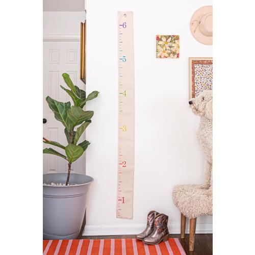 Rainbow Growth Chart for Kids: Portable Canvas Wall Decor