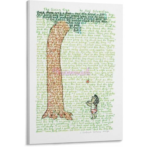 Book Posters The Giving Tree Creative Poster Canvas Painting Posters And Prints Wall Art for Living Room Bedroom Decor 12x18inch(30x45cm) Frame-style