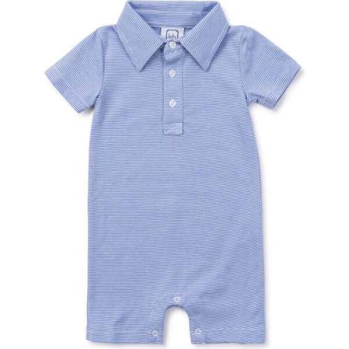 Tripp Boys' Polo Shortall, Blue Stripes - Lila + Hayes | Maisonette