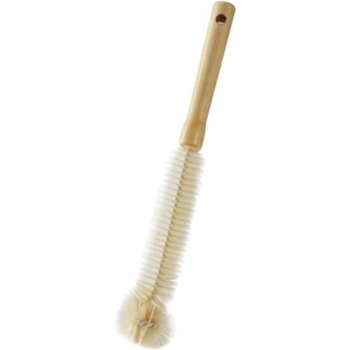 Natural Bristle Bottle Brush,Long Wooden Handle for Narrow Neck Bottles, Beer, Sports (11.8inch)