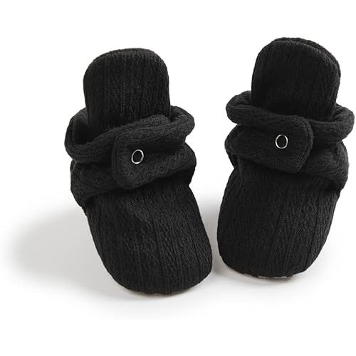 KIDSUN Infant Baby Boy Girl Cozy Fleece Bootie Newborn Stay On Slipper Winter Warm Gripper Non-Slip Crib Shoes