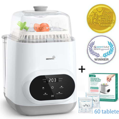 Free Shipping! Grownsy Baby Bottle Washer Sterilizer Dryer with 26 Spray Jets, 9 Modes, 72-Hour Storage