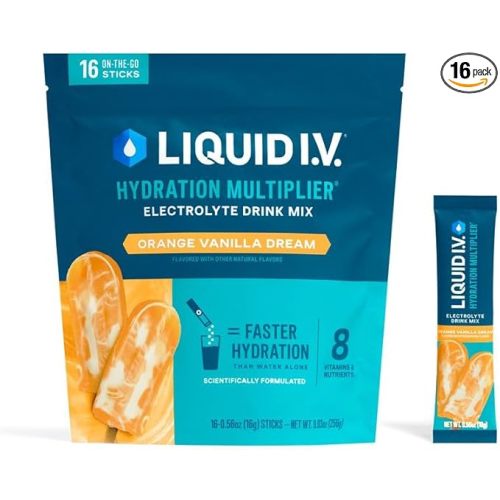 Liquid I.V.® Hydration Multiplier - Orange Vanilla Dream | Electrolyte Powder Drink Mix | 1 Pack (16 Servings)