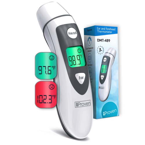 iProven Forehead Thermometer Dual Mode with Colored Fever Warning DMT-489 White