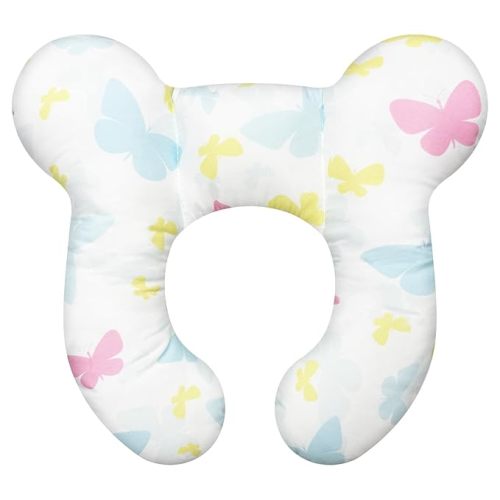 Baby Neck Pillows - Upgraded Toddler Travel Cushion for Toddler Head and Neck, Infant Neck Pillow for Car Plane Stroller Pushchair - Butterfly