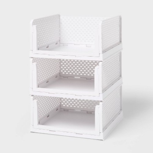 3pk Stackable Closet Storage Bins - Brightroom™