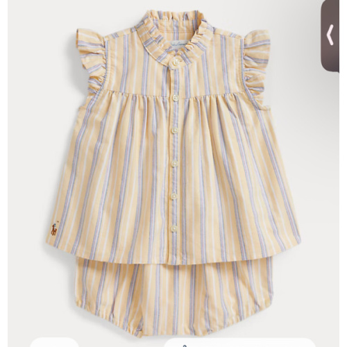 Striped Cotton Oxford Top & Bloomer