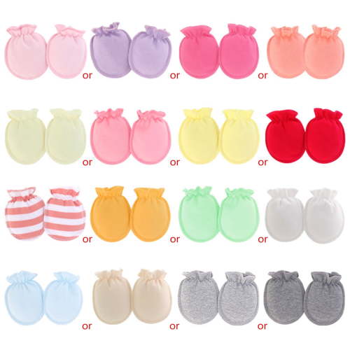 Anti-Scratch Gloves Baby Unisex Solid Color Gloves Face Protective Mittens Baby Essential Accessories 5 Pairs