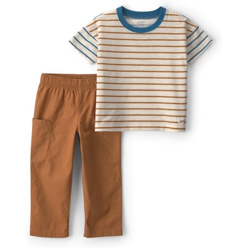 Carter's Baby Boys' 2-piece Pant Set Navy Blue Grey Little Champ Print