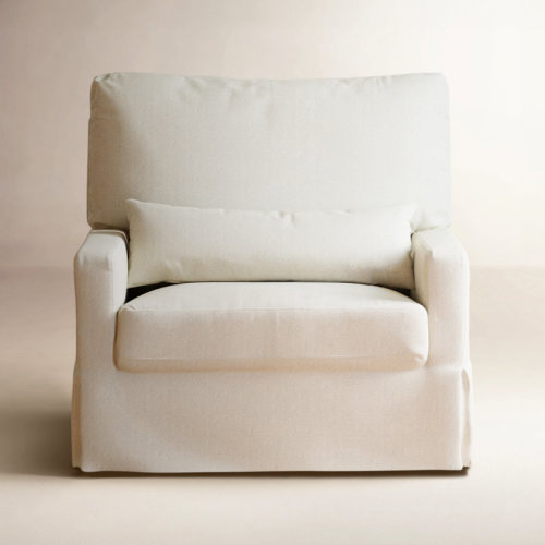 Namesake Crawford Pillowback Chair and a Half Upholstered Swivel Glider & Reviews | Birch Lane
