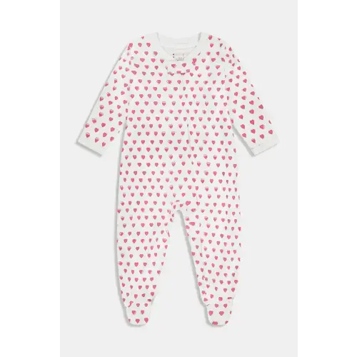 Infant Hearts Zipper Footie