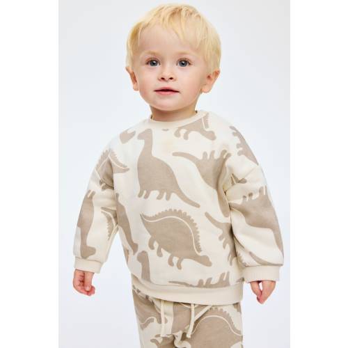 2-PIECE PRINTED BRUSHED-INSIDE SWEATSHIRT SET