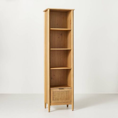 Modular Wood & Cane Entryway Storage Cabinet: Vertical Design, Woven Detail - Hearth & Hand™ with Magnolia