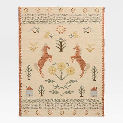Homestead Kilim Wool and Cotton Kids Area Rug 8x10 by Sharland England